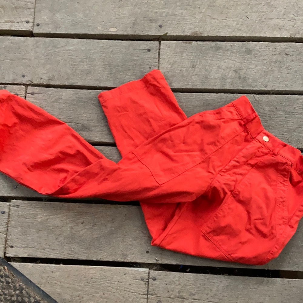Orange-Red Big Bud Press Trousers